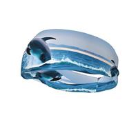 Sports Decorative Sweatband AEKGOHP Jumping up dolphins Printed - Stretchable, Breathable, Soft, and Sweat Wicking Headband for Men and Women