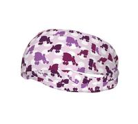 Sports Decorative Sweatband AEKGOHP purple Poodle Polka Dot Printed - Stretchable, Breathable, Soft, and Sweat Wicking Headband for Men and Women