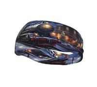 Sports Decorative Sweatband AEKGOHP Winter Christmas Snow Night Railway Train Printed - Stretchable, Breathable, Soft, and Sweat Wicking Headband for Men and Women