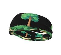 Sports Decorative Sweatband BCLDBMD Alligator under the maple tree Picture - Stretchable, Breathable, Soft, and Sweat Wicking Headband for Men and Women