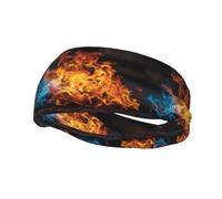 Sports Decorative Sweatband BCLDBMD Bearing colorful flames Picture - Stretchable, Breathable, Soft, and Sweat Wicking Headband for Men and Women