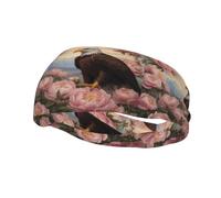 Sports Decorative Sweatband BCLDBMD Eagle among the peonies Picture - Stretchable, Breathable, Soft, and Sweat Wicking Headband for Men and Women