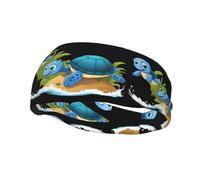 Sports Decorative Sweatband BCLDBMD Little blue turtle in the ocean Picture - Stretchable, Breathable, Soft, and Sweat Wicking Headband for Men and Women