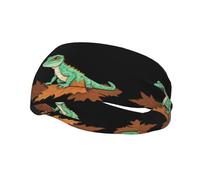 Sports Decorative Sweatband BCLDBMD Lizard on dead leaves Picture - Stretchable, Breathable, Soft, and Sweat Wicking Headband for Men and Women