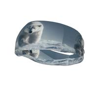 Sports Decorative Sweatband BCLDBMD Polar bear on the snowy plains Picture - Stretchable, Breathable, Soft, and Sweat Wicking Headband for Men and Women