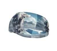 Sports Decorative Sweatband BCLDBMD The little elephant on the clouds Picture - Stretchable, Breathable, Soft, and Sweat Wicking Headband for Men and Women