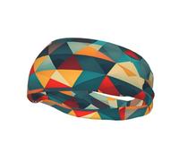 Sports Decorative Sweatband BROLEO Abstract Geometric Pattern Picture - Stretchable, Breathable, Soft, and Sweat Wicking Headband for Men and Women