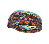 Sports Decorative Sweatband BROLEO Day of The Dead Picture - Stretchable, Breathable, Soft, and Sweat Wicking Headband for Men and Women