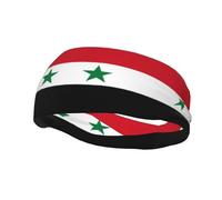 Sports Decorative Sweatband BROLEO Flag of the Syrian Arab Republic Picture - Stretchable, Breathable, Soft, and Sweat Wicking Headband for Men and Women