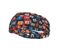 Sports Decorative Sweatband BROLEO Games Dice Set Picture - Stretchable, Breathable, Soft, and Sweat Wicking Headband for Men and Women