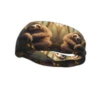 Sports Decorative Sweatband BROLEO Hug tree sloth Picture - Stretchable, Breathable, Soft, and Sweat Wicking Headband for Men and Women
