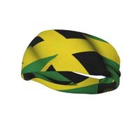 Sports Decorative Sweatband BROLEO Jamaica Flag Leaves Picture - Stretchable, Breathable, Soft, and Sweat Wicking Headband for Men and Women