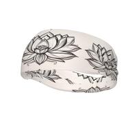 Sports Decorative Sweatband BROLEO Lotus Flower Namaste Picture - Stretchable, Breathable, Soft, and Sweat Wicking Headband for Men and Women
