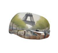 Sports Decorative Sweatband BROLEO Paris Street Scene Eiffel Tower Picture - Stretchable, Breathable, Soft, and Sweat Wicking Headband for Men and Women