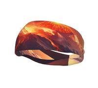 Sports Decorative Sweatband BROLEO Volcanic Eruptions Picture - Stretchable, Breathable, Soft, and Sweat Wicking Headband for Men and Women