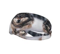Sports Decorative Sweatband BROLEO wolves Picture - Stretchable, Breathable, Soft, and Sweat Wicking Headband for Men and Women