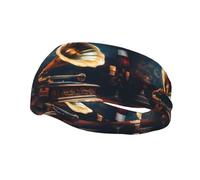 Sports Decorative Sweatband YYHHAOFA Ancient Phonograph stamp - Stretchable, Breathable, Soft, and Sweat Wicking Headband for Men and Women