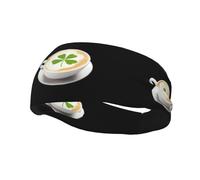 Sports Decorative Sweatband YYHHAOFA Clover Latte Art Coffee stamp - Stretchable, Breathable, Soft, and Sweat Wicking Headband for Men and Women