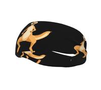 Sports Decorative Sweatband YYHHAOFA Crazy Jumping Kangaroo stamp - Stretchable, Breathable, Soft, and Sweat Wicking Headband for Men and Women