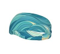 Sports Decorative Sweatband YYHHAOFA dawn ocean waves stamp - Stretchable, Breathable, Soft, and Sweat Wicking Headband for Men and Women