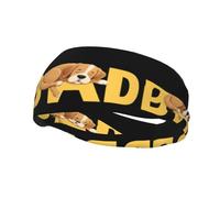 Sports Decorative Sweatband YYHHAOFA Dog Sleeping On Letters stamp - Stretchable, Breathable, Soft, and Sweat Wicking Headband for Men and Women