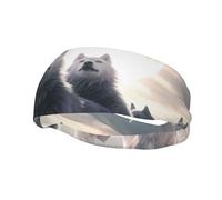 Sports Decorative Sweatband YYHHAOFA Full-Moon Wolves 3D stamp - Stretchable, Breathable, Soft, and Sweat Wicking Headband for Men and Women