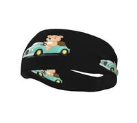 Sports Decorative Sweatband YYHHAOFA Little Bear Driving stamp - Stretchable, Breathable, Soft, and Sweat Wicking Headband for Men and Women