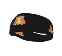 Sports Decorative Sweatband YYHHAOFA Little Bear Eating Bread stamp - Stretchable, Breathable, Soft, and Sweat Wicking Headband for Men and Women
