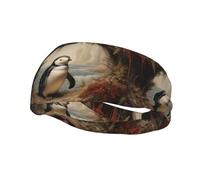 Sports Decorative Sweatband YYHHAOFA Little Penguin Under The Cedar stamp - Stretchable, Breathable, Soft, and Sweat Wicking Headband for Men and Women