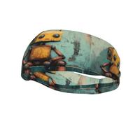 Sports Decorative Sweatband YYHHAOFA Lonely Robot stamp - Stretchable, Breathable, Soft, and Sweat Wicking Headband for Men and Women
