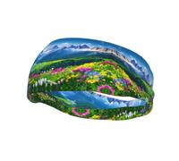 Sports Decorative Sweatband YYHHAOFA Mountain Floral landscape stamp - Stretchable, Breathable, Soft, and Sweat Wicking Headband for Men and Women