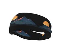 Sports Decorative Sweatband YYHHAOFA Mountain Peaks At Sunset stamp - Stretchable, Breathable, Soft, and Sweat Wicking Headband for Men and Women