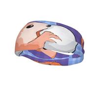 Sports Decorative Sweatband YYHHAOFA rabbit holding the ball stamp - Stretchable, Breathable, Soft, and Sweat Wicking Headband for Men and Women