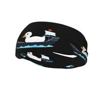 Sports Decorative Sweatband YYHHAOFA White Duck On The Ship stamp - Stretchable, Breathable, Soft, and Sweat Wicking Headband for Men and Women