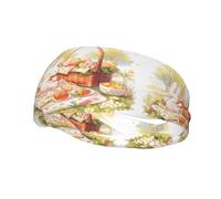 Sports Decorative Sweatband YYHHAOFA White Rabbit On A Picnic stamp - Stretchable, Breathable, Soft, and Sweat Wicking Headband for Men and Women