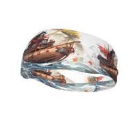 Sports Decorative Sweatband YYHHAOFA Wolves In The Waves stamp - Stretchable, Breathable, Soft, and Sweat Wicking Headband for Men and Women