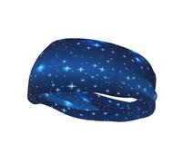 Sports Decorative Sweatband YYHWHJDE Blue star pattern Prints - Stretchable, Breathable, Soft, and Sweat Wicking Headband for Men and Women
