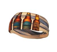 Sports Decorative Sweatband YYHWHJDE Bottles Beer Beach Sunset Time Pattern - Stretchable, Breathable, Soft, and Sweat Wicking Headband for Men and Women