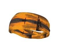 Sports Decorative Sweatband YYHWHJDE Broken Gold On The Lake Pattern - Stretchable, Breathable, Soft, and Sweat Wicking Headband for Men and Women