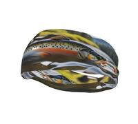 Sports Decorative Sweatband YYHWHJDE Brook Trout Fly Fishing Prints - Stretchable, Breathable, Soft, and Sweat Wicking Headband for Men and Women