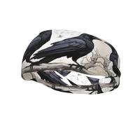Sports Decorative Sweatband YYHWHJDE Cartoon black Ravens Prints - Stretchable, Breathable, Soft, and Sweat Wicking Headband for Men and Women