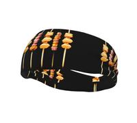 Sports Decorative Sweatband YYHWHJDE Delicious Golden Meat Skewers Pattern - Stretchable, Breathable, Soft, and Sweat Wicking Headband for Men and Women