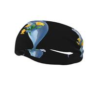 Sports Decorative Sweatband YYHWHJDE Dolphin Holding Flowers Pattern - Stretchable, Breathable, Soft, and Sweat Wicking Headband for Men and Women