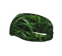 Sports Decorative Sweatband YYHWHJDE Drizzle Moistens The Grass Pattern - Stretchable, Breathable, Soft, and Sweat Wicking Headband for Men and Women
