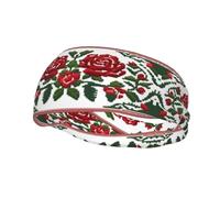 Sports Decorative Sweatband YYHWHJDE Embroidery Style Rose Prints - Stretchable, Breathable, Soft, and Sweat Wicking Headband for Men and Women