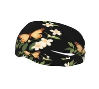 Sports Decorative Sweatband YYHWHJDE Flowers And Weeping Butterflies Pattern - Stretchable, Breathable, Soft, and Sweat Wicking Headband for Men and Women