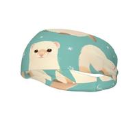 Sports Decorative Sweatband YYHWHJDE French Fashion Model Ferrets Pattern - Stretchable, Breathable, Soft, and Sweat Wicking Headband for Men and Women