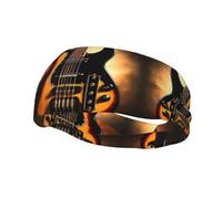 Sports Decorative Sweatband YYHWHJDE Instrumental Guitar Pattern - Stretchable, Breathable, Soft, and Sweat Wicking Headband for Men and Women