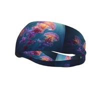 Sports Decorative Sweatband YYHWHJDE Jellyfish In The Ocean Pattern - Stretchable, Breathable, Soft, and Sweat Wicking Headband for Men and Women