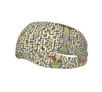 Sports Decorative Sweatband YYHWHJDE Labyrinth Treasure Map Prints - Stretchable, Breathable, Soft, and Sweat Wicking Headband for Men and Women